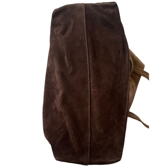 Miu Miu Two Tone Suede Shopper Tote Brown Authentic - Picture 7 of 8